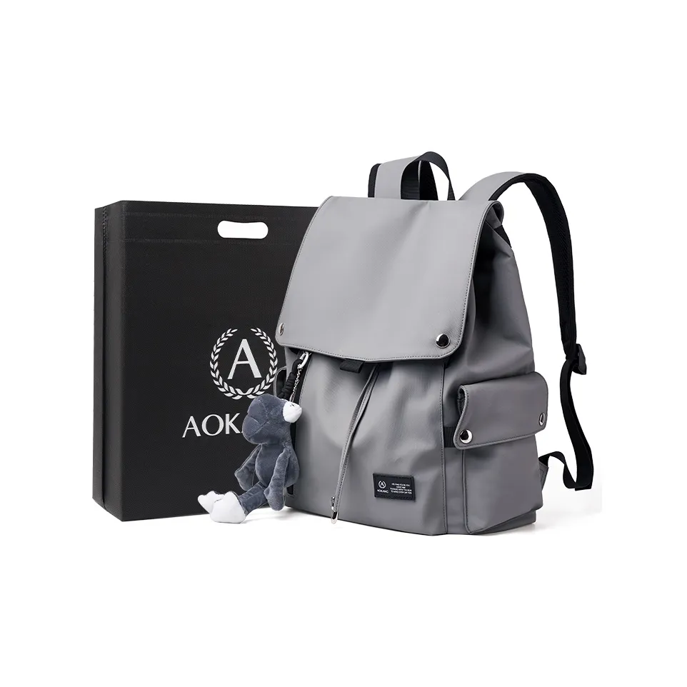 AOKANG Ткань Рюкзак Большой Унисекс Тренч-серый Хепберн-черный