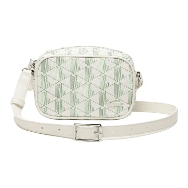 Lacoste Покрытие ПУ (полиуретан) Хлопок Холст Сумка через плечо Маленькая Женская Зеленая