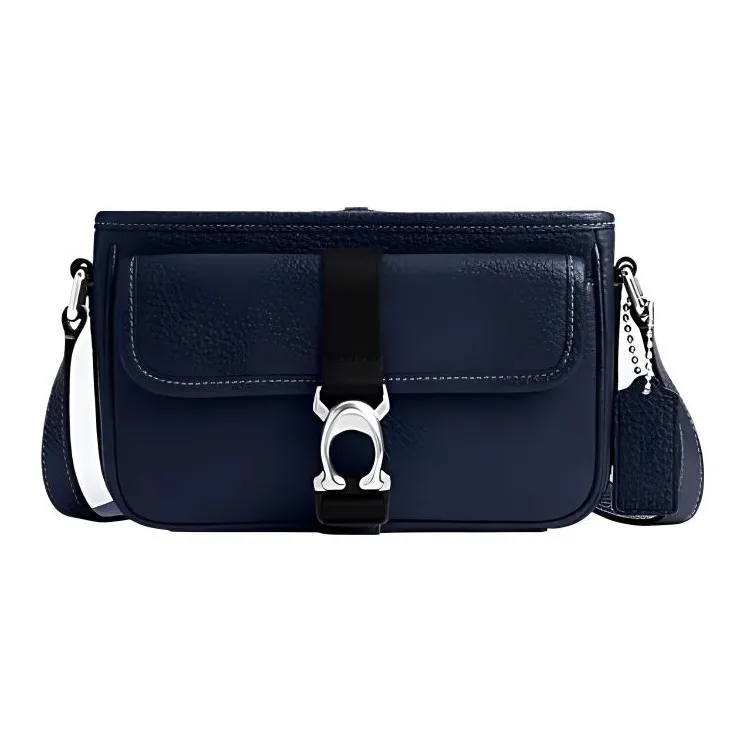 COACH Beck Cow Leather Shoulder Bag, Crossbody Bag Small Women's Dark Blue