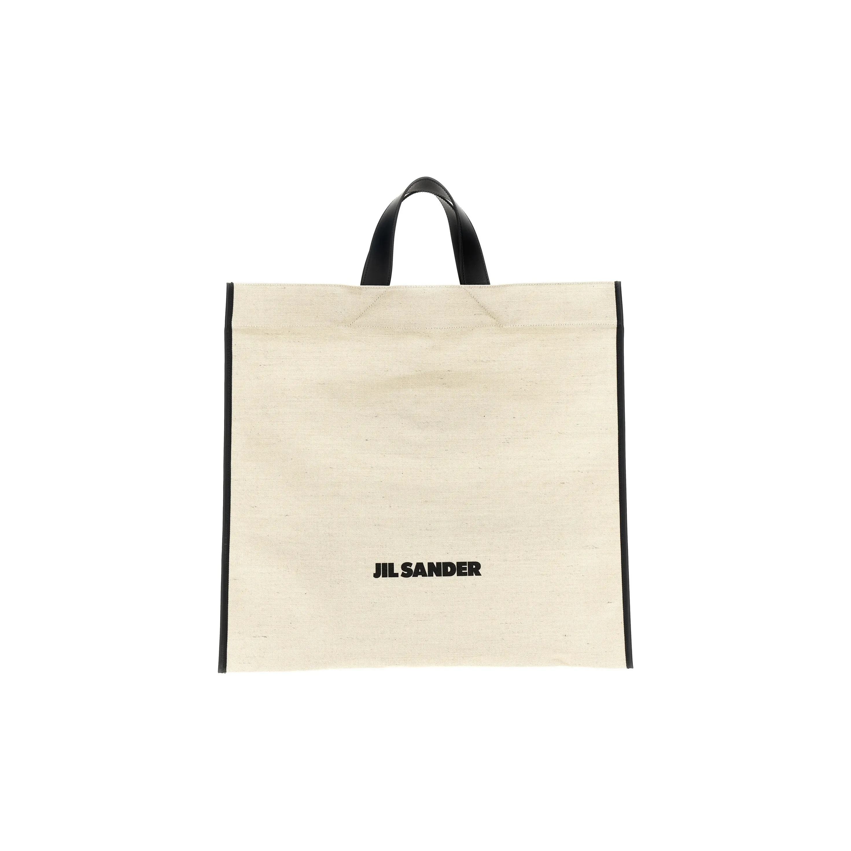 JIL SANDER Logo Printed Border Book Tote Square Shopping Bag