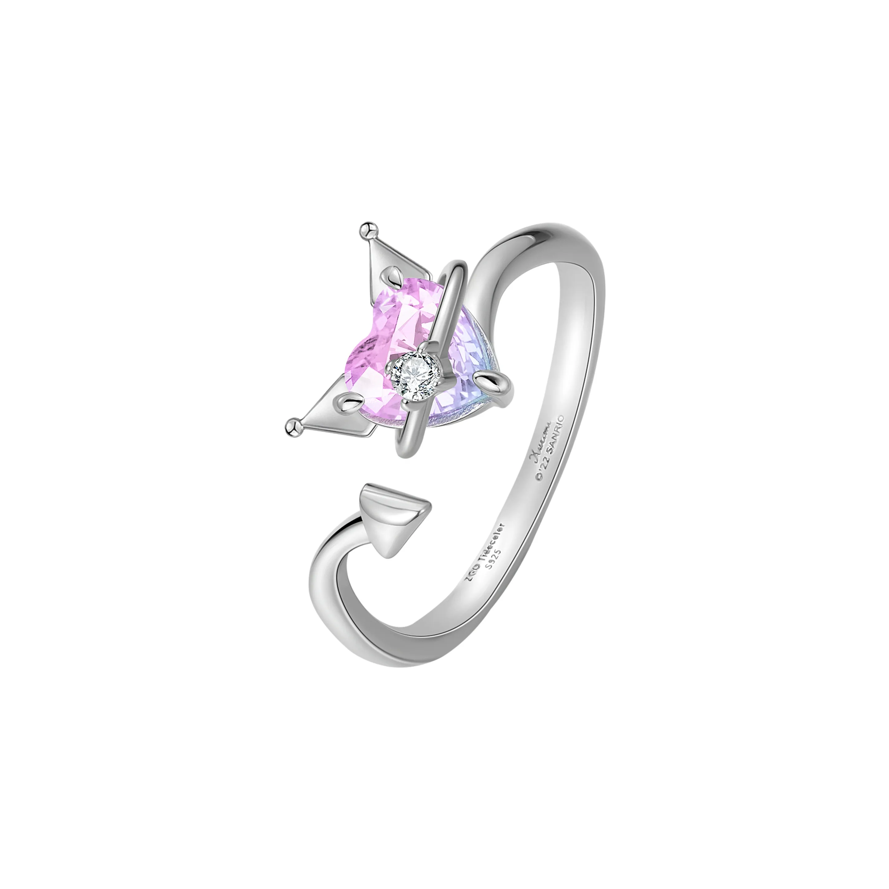 TIDECOLOR Серебро S925 Кольцо Kuromi из стерлингового серебра Женское