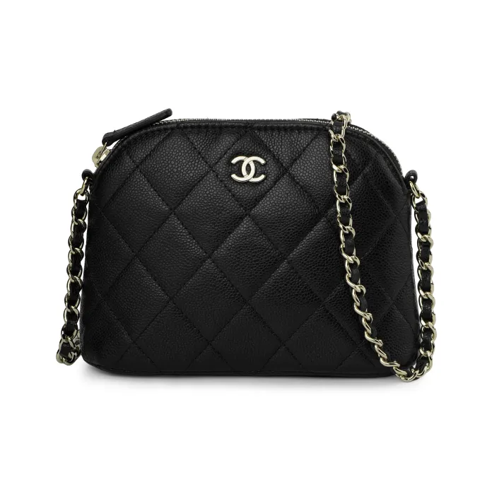 CHANEL Calfskin One Shoulder Crossbody Clutch Women's Black