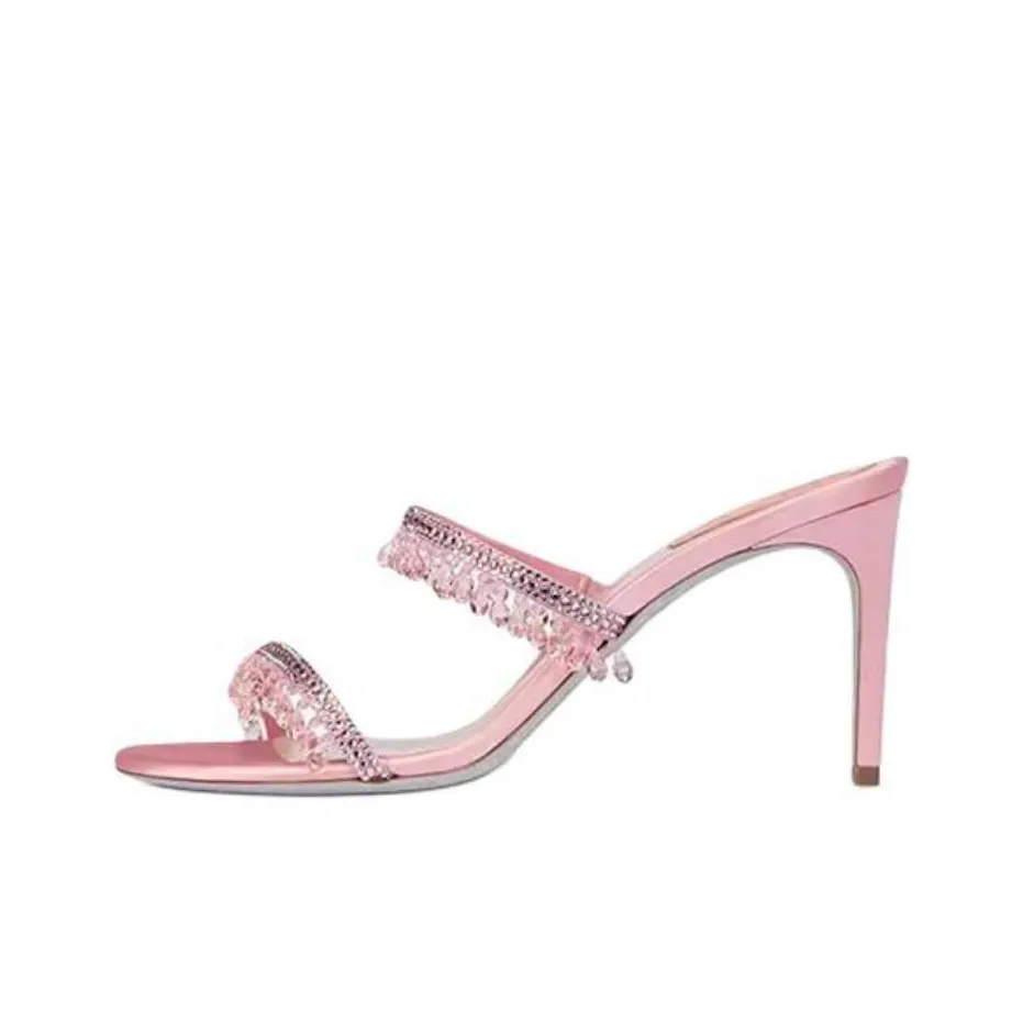 RENE CAOVILLA Chandelier Slide Slippers Women's Pink