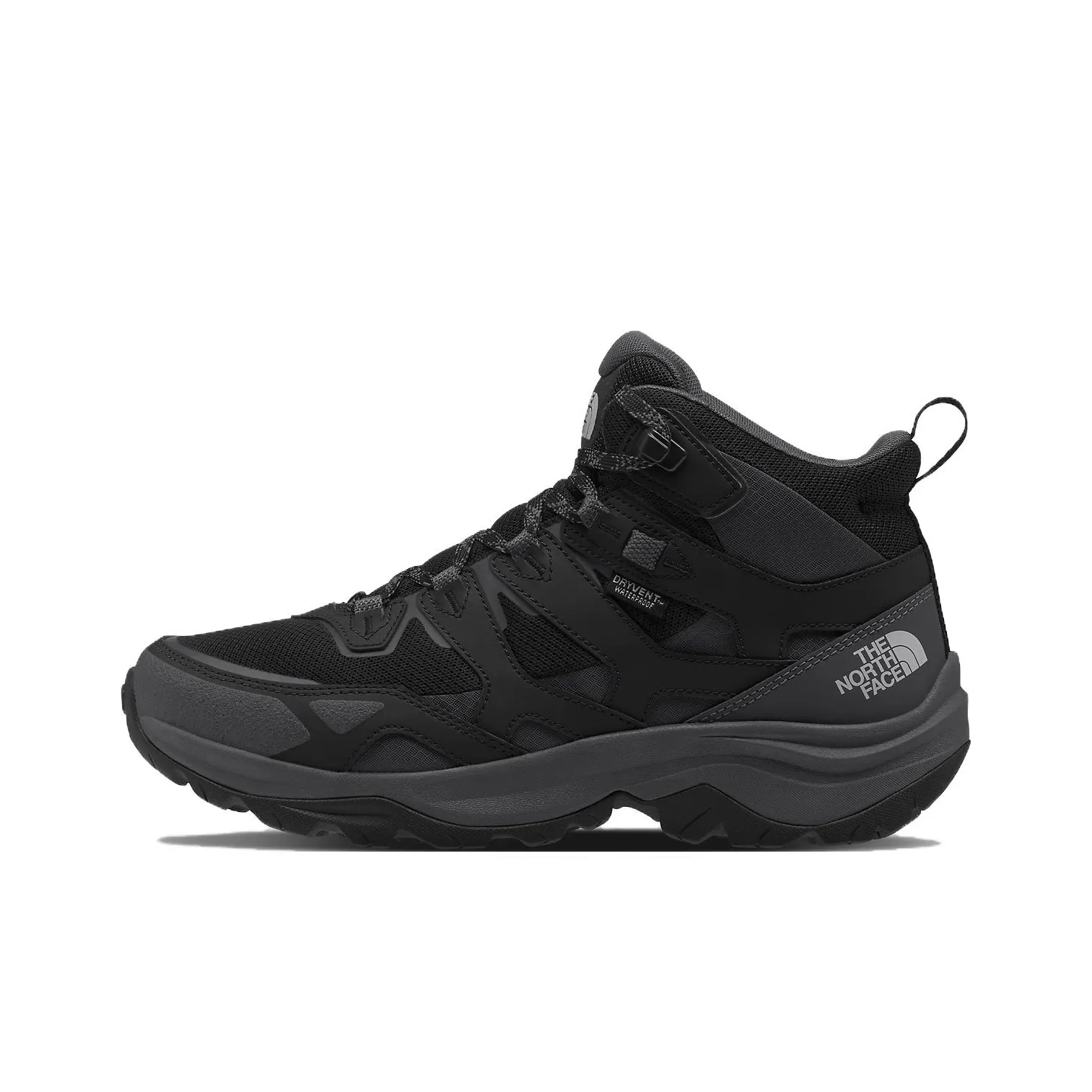 THE NORTH FACE Hedgehog Series Wear resistant And Waterproof Mid Top Hiking Shoes Men's Black Gray