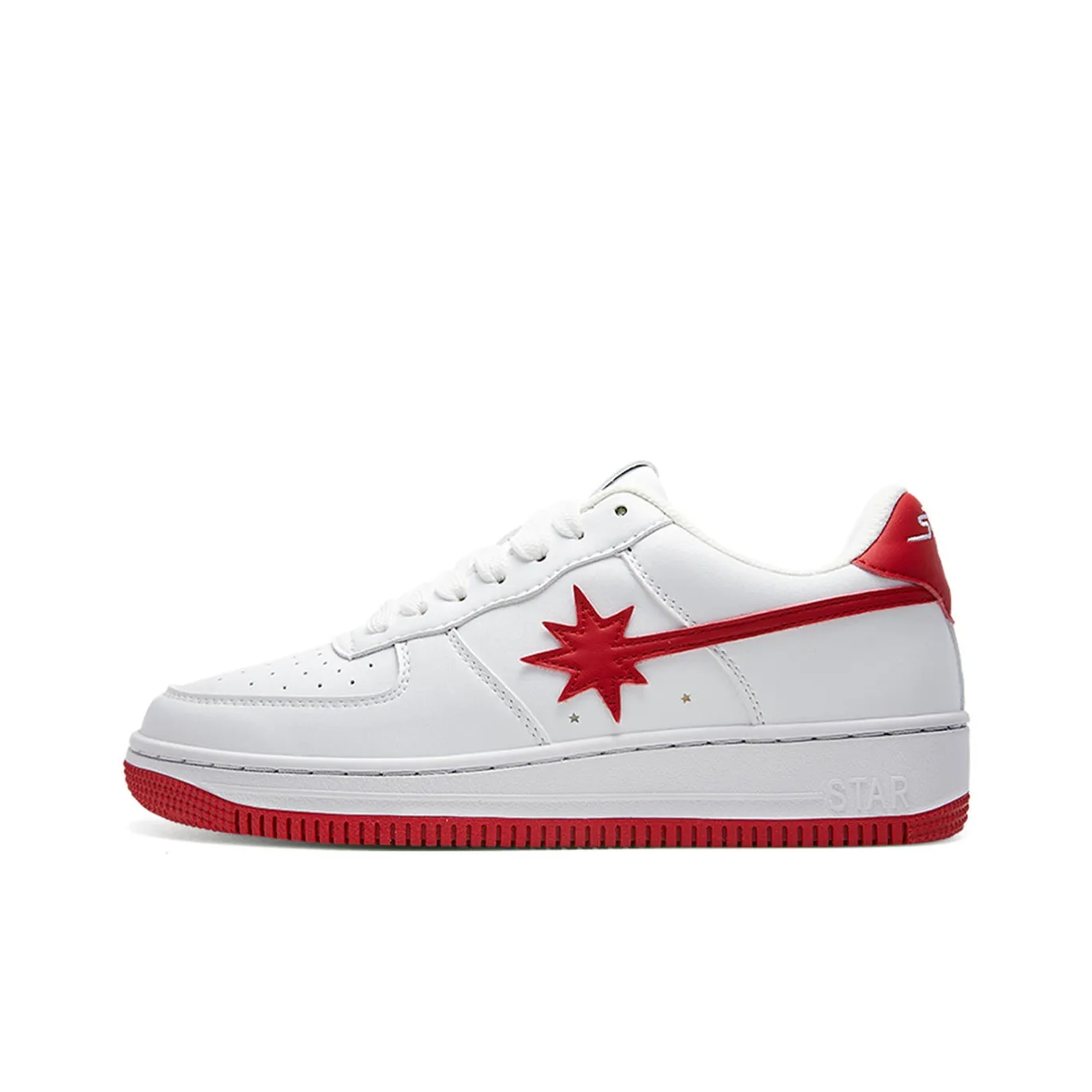 Starwalk Soldier Low-Top Skateboard Shoes Unisex White Red