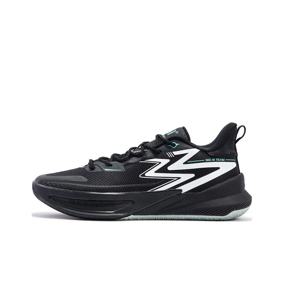 361° Big3 Team Big3 Team 2 Устойчивые к истиранию Низкие Баскетбольные кроссовки Мужские Черный Белый Зеленый