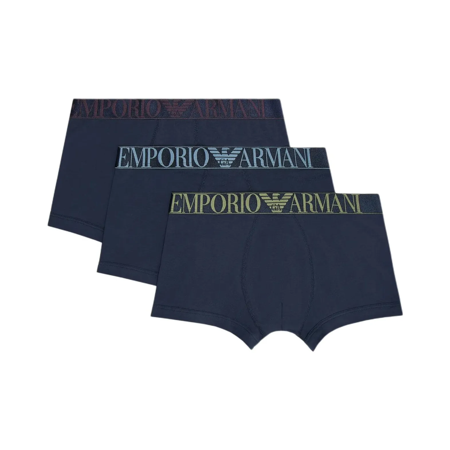 EMPORIO ARMANI Three pack Of Asv Shiny Logoband Organic cotton Boxer Briefs