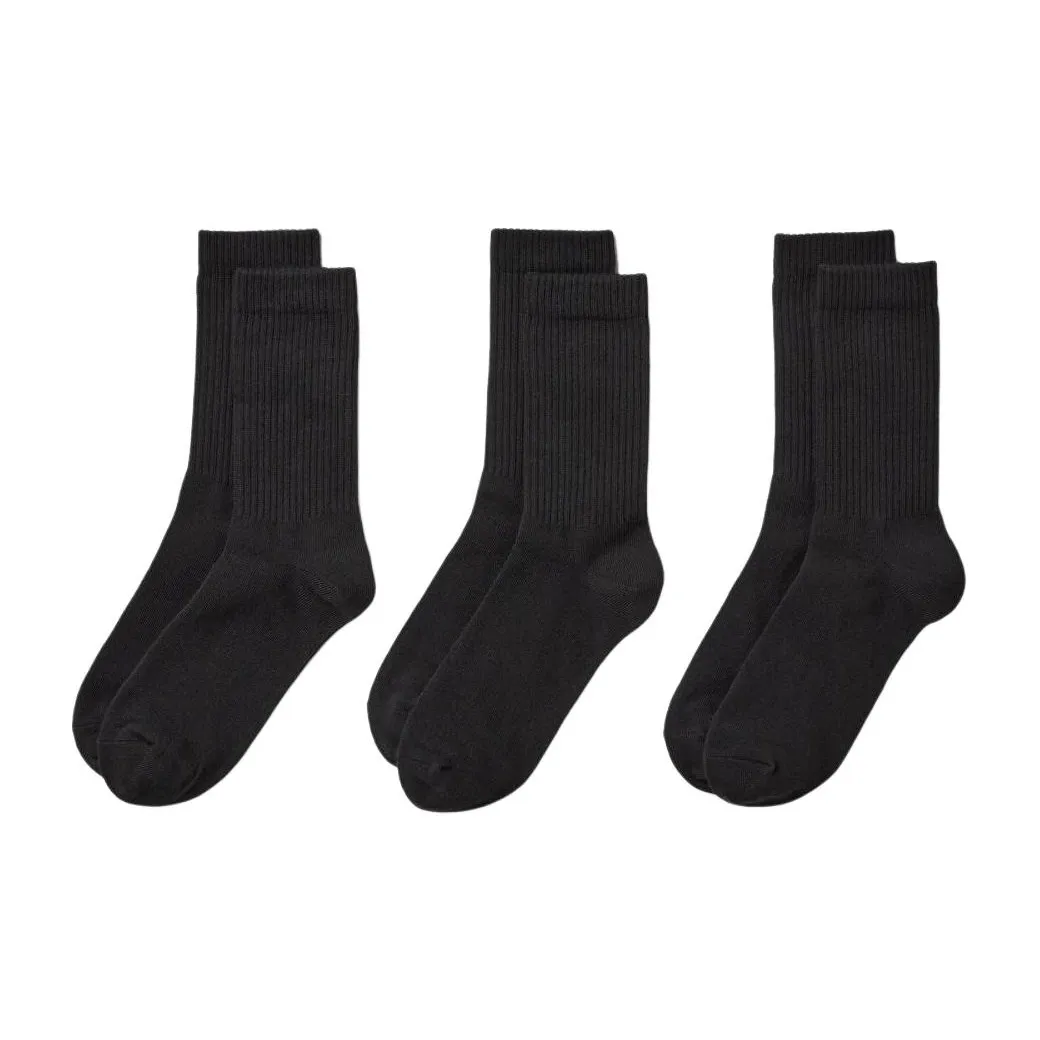 UNIQLO Носки Crew Женские упаковка из 3 пар черные