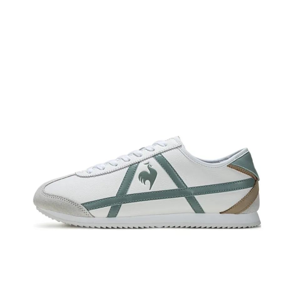 Le Coq Sportif Slip-resistant Abrasion-resistant Lightweight Low-top Casual Women's White Green Ле Кок Спортив Противоскользящий Устойчивый к истиранию Легкий Низкий Верх Повседневный Женский Белый Зеленый
