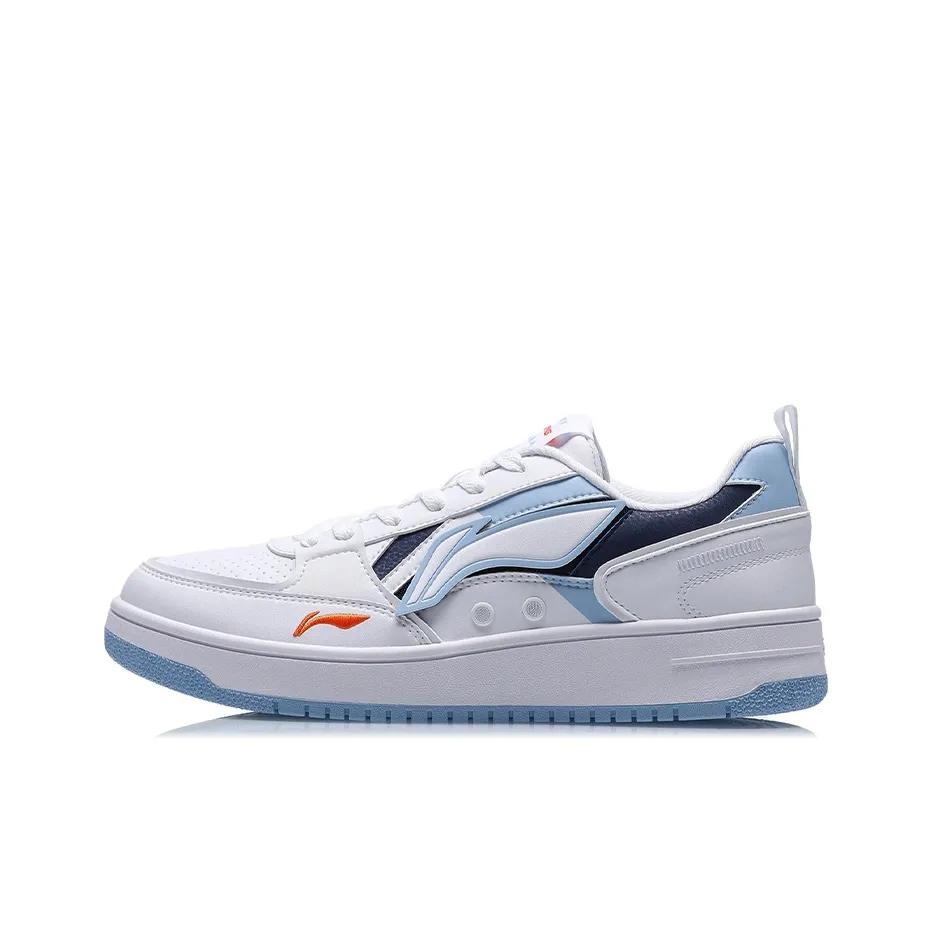 LiNing Haichuan Slip Resistant Cushioning Abrasion Resistant Lightweight Low Top Skateboard Shoes Men's White Blue