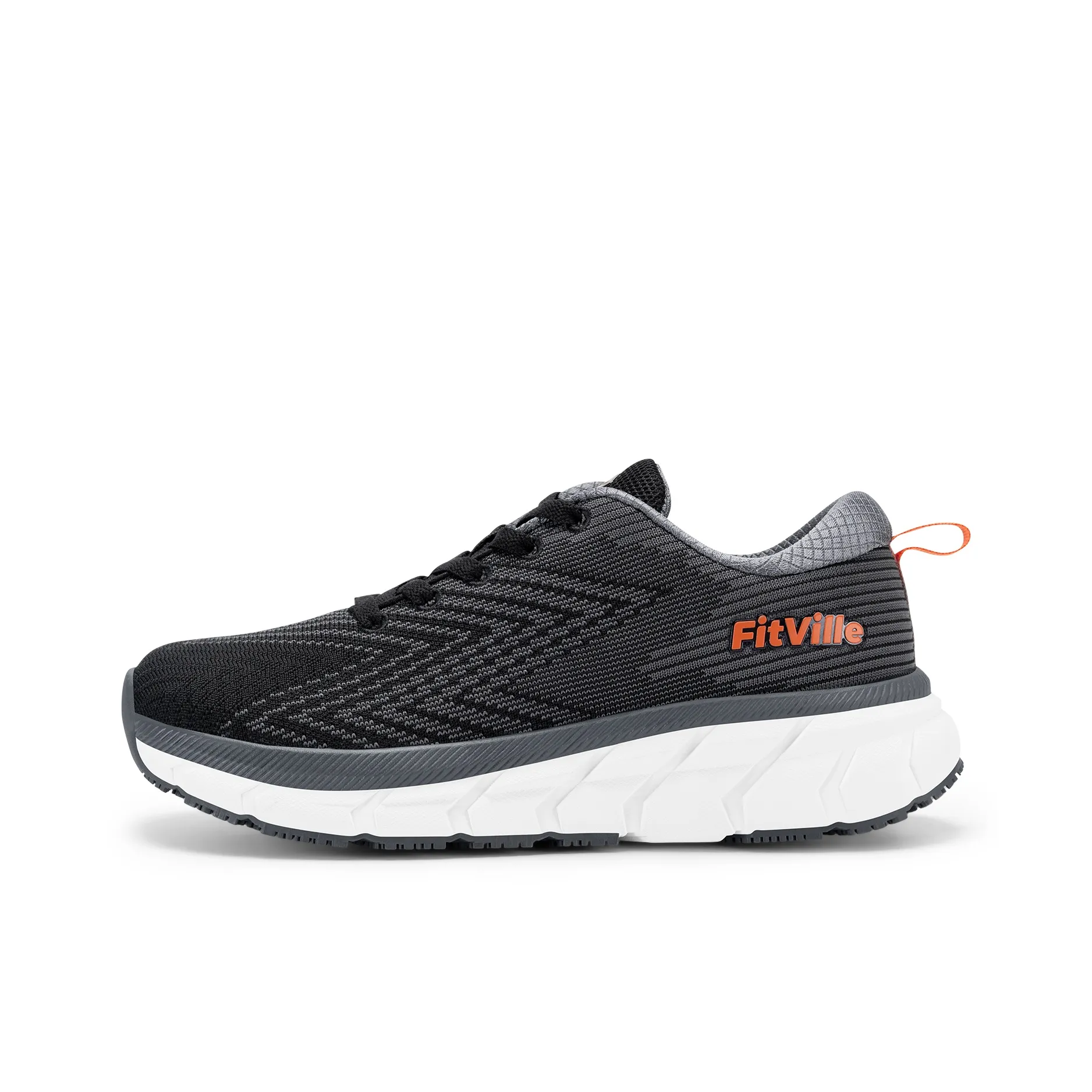 Fitville Running Shoes Men's Low Top Black Gray/Slate Blue