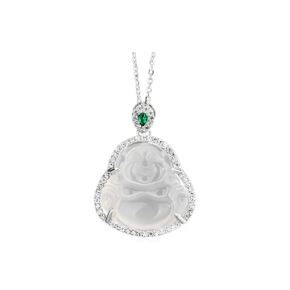 CHINA GOLD Chalcedony Necklaces Womens Chalcedony S925 Sterling Silver Necklace Unisex