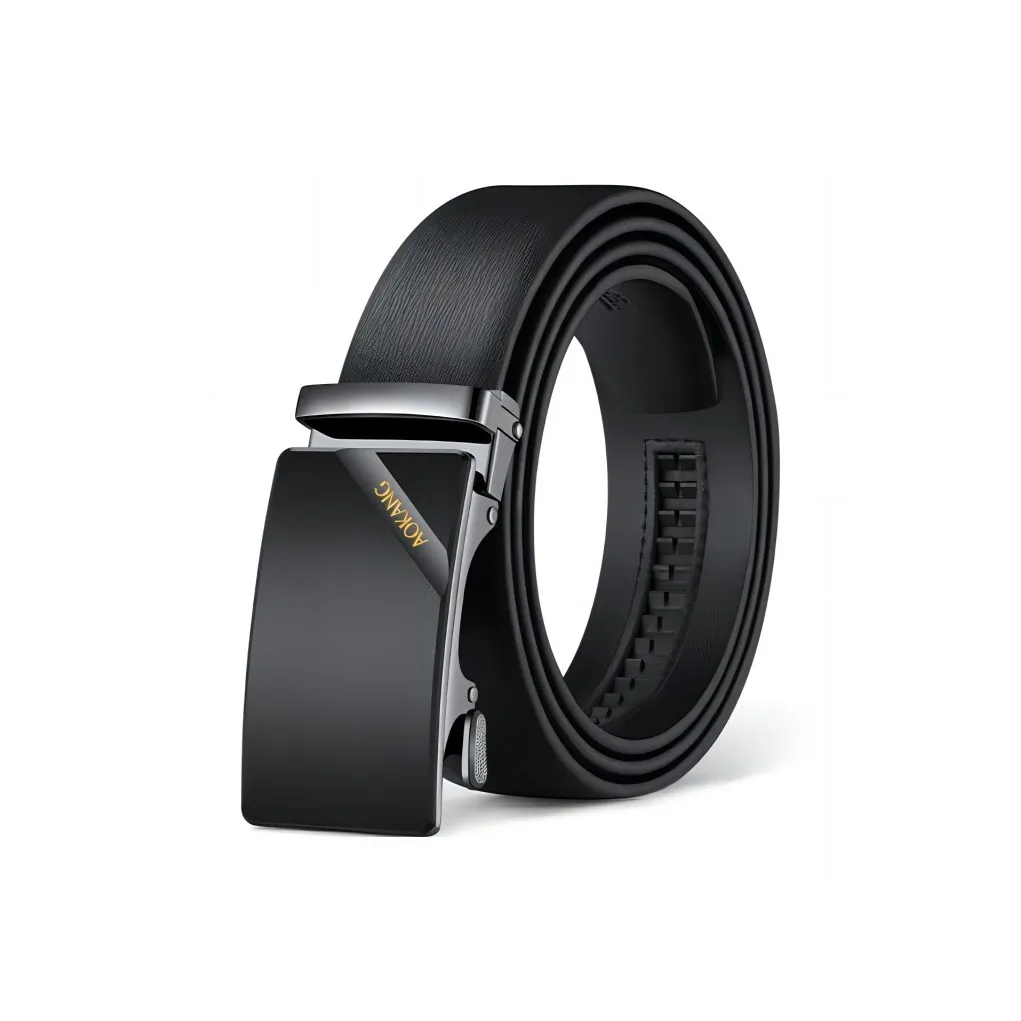 AOKANG Cow Leather Trendy Belt Men's 3.5cm Width