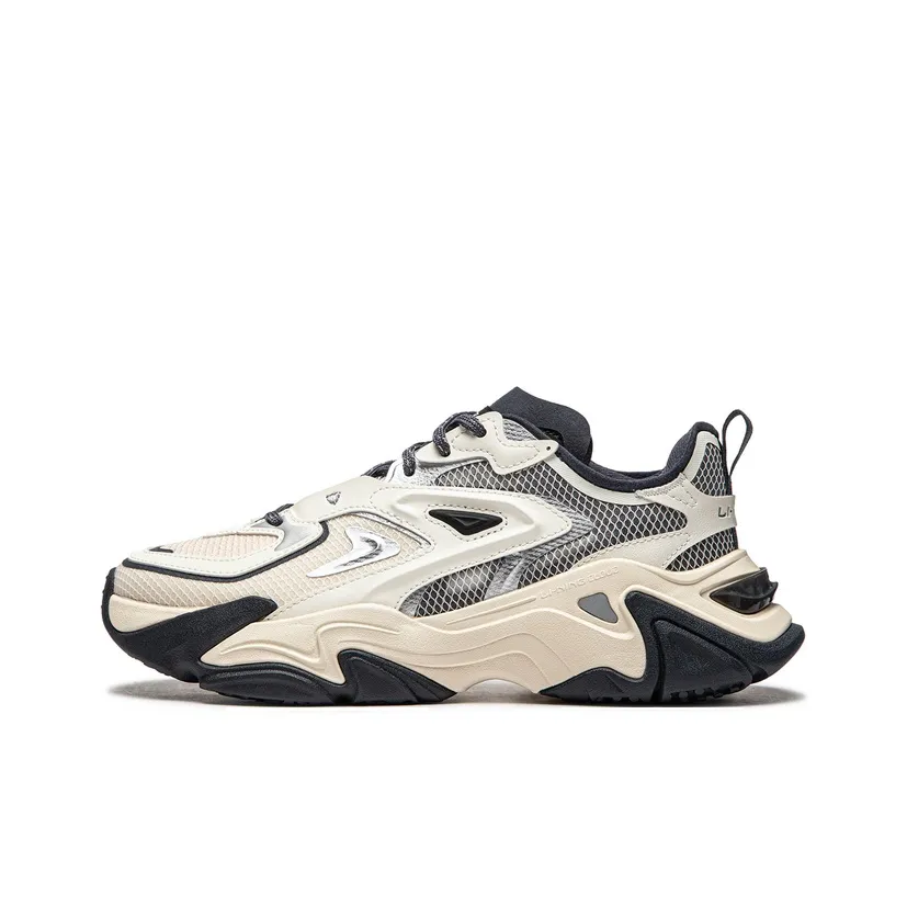 LiNing CF Qianxing Strategy SS Cushioning Rebound Low-Top Casual Shoes Women's Ash Ecru