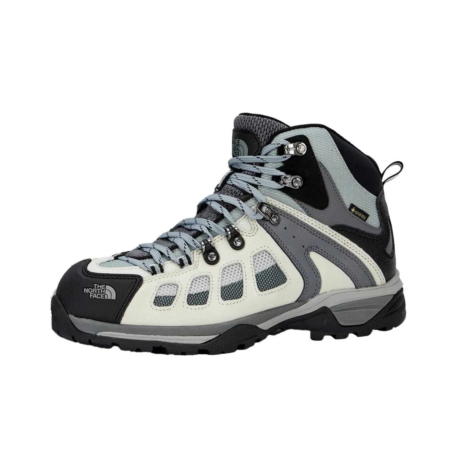 THE NORTH FACE Slip Resistant Water Resistant Mid Top Trekking low shoes Unisex Black Gray White