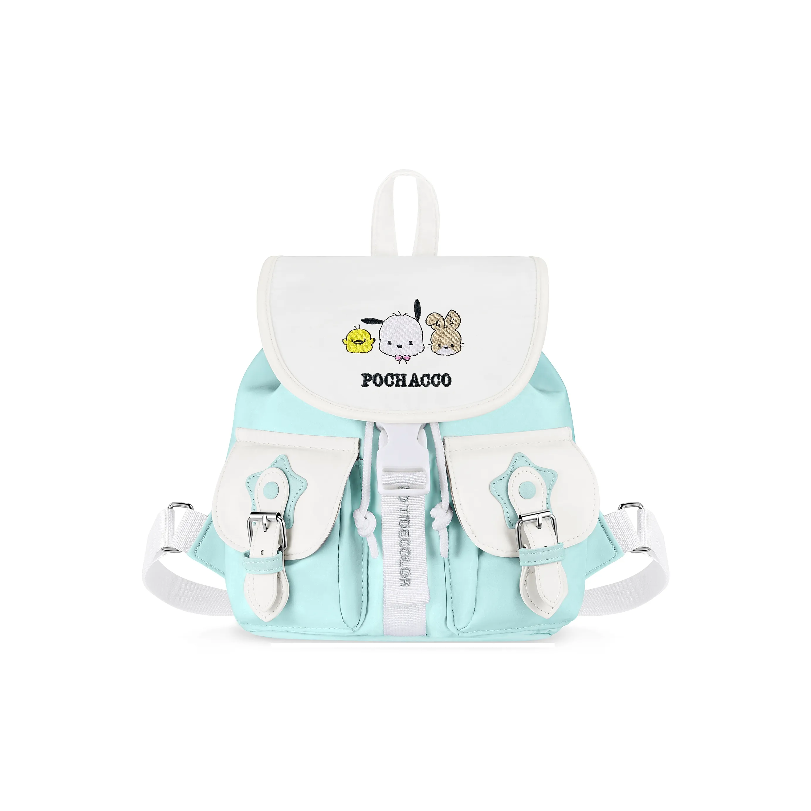 Zgo Sanrio Backpack Pacha Dogs Polyester+PU Backpack Lightweight Backpack Regular Women's Cyan