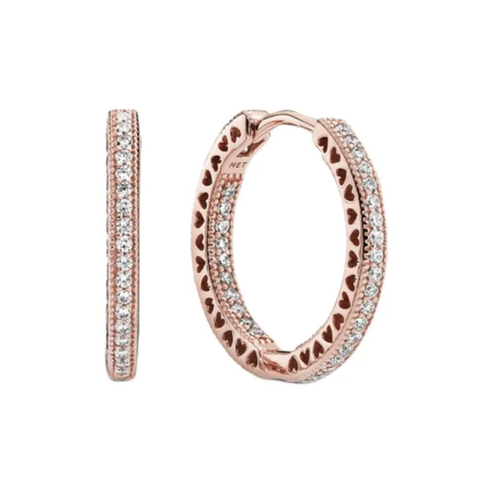 Pandora 14K Rose Gold Earrings Women's Gold