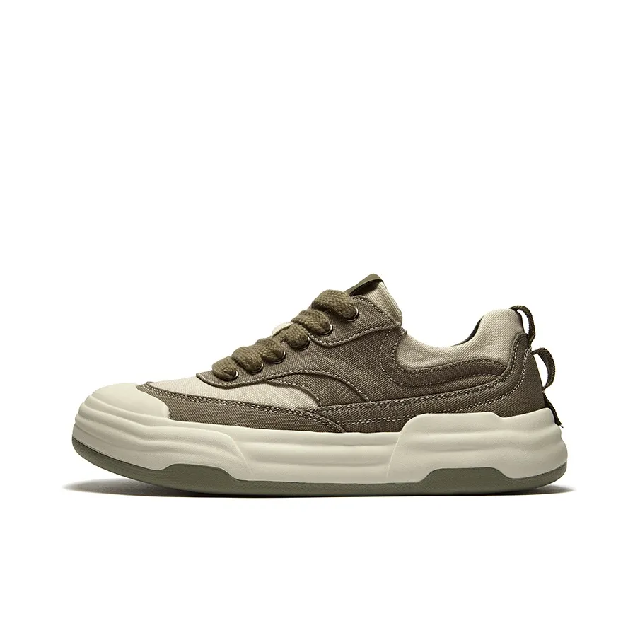 JIPIAO Low Top Canvas Shoes Unisex White Khaki Please Consider 1 Size Down