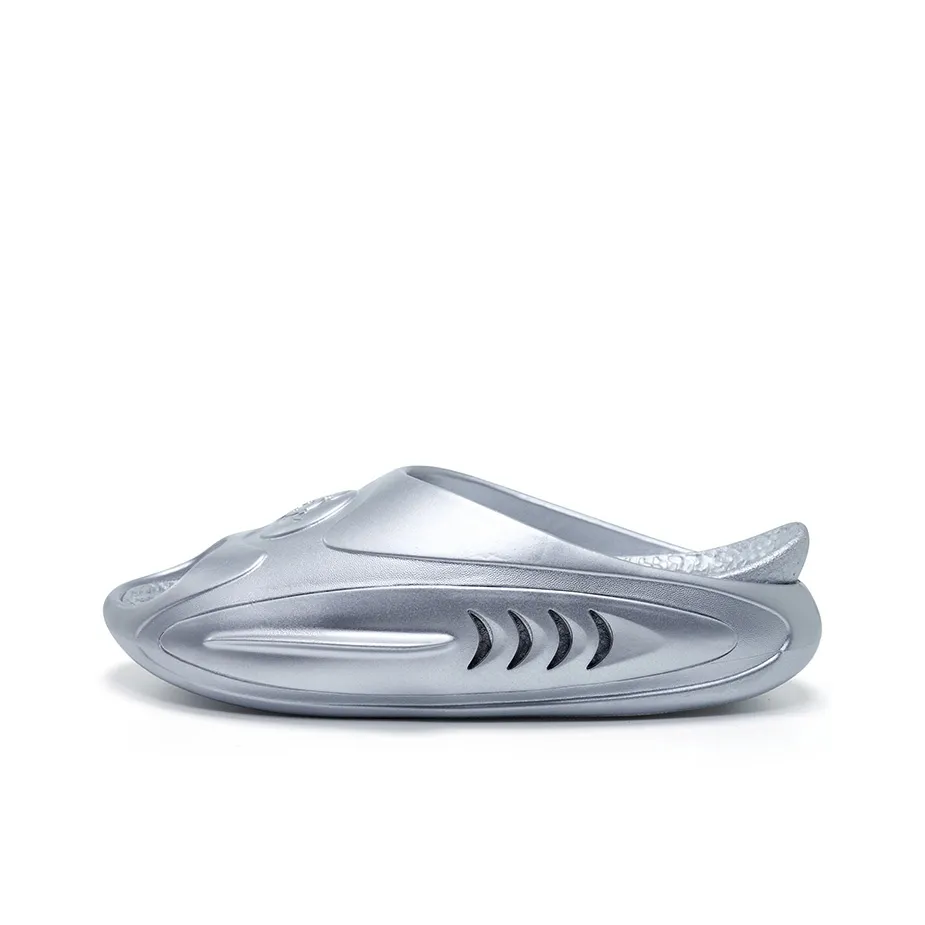 RIGORER Shark Slip-resistant Abrasion-resistant Slippers Unisex Silver RIGORER Shark Противоскользящие Устойчивые к истиранию Слипоны Унисекс Серебряный