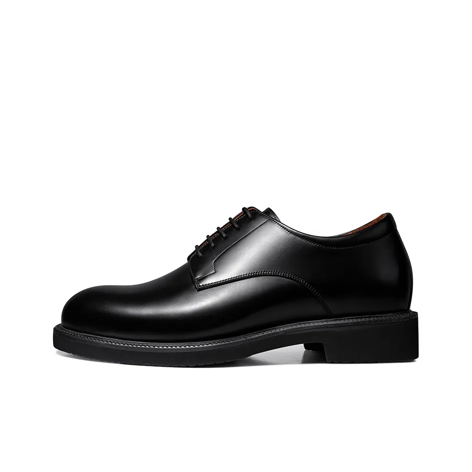 Zuti British Style Shiny Derby Shoes Dress Shoes Men's Black