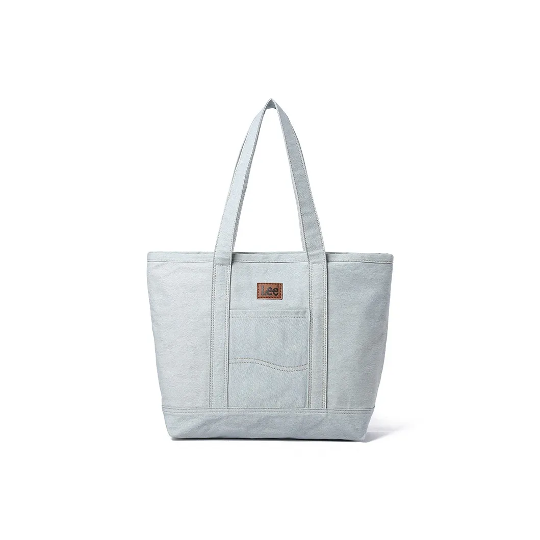 Lee Denim Tote Bag, Shopping Bag, Shoulder Bag, Handbag Regular Women's Khaki/Blue White