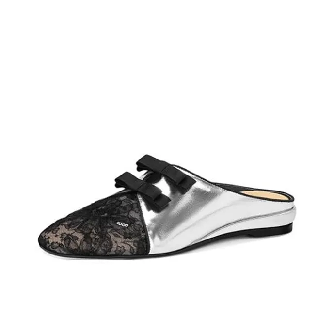JESSICA SOPHIA Rubber Sole Sequins Slip Resistant Abrasion Resistant Closed Toe Slippers Women's Black