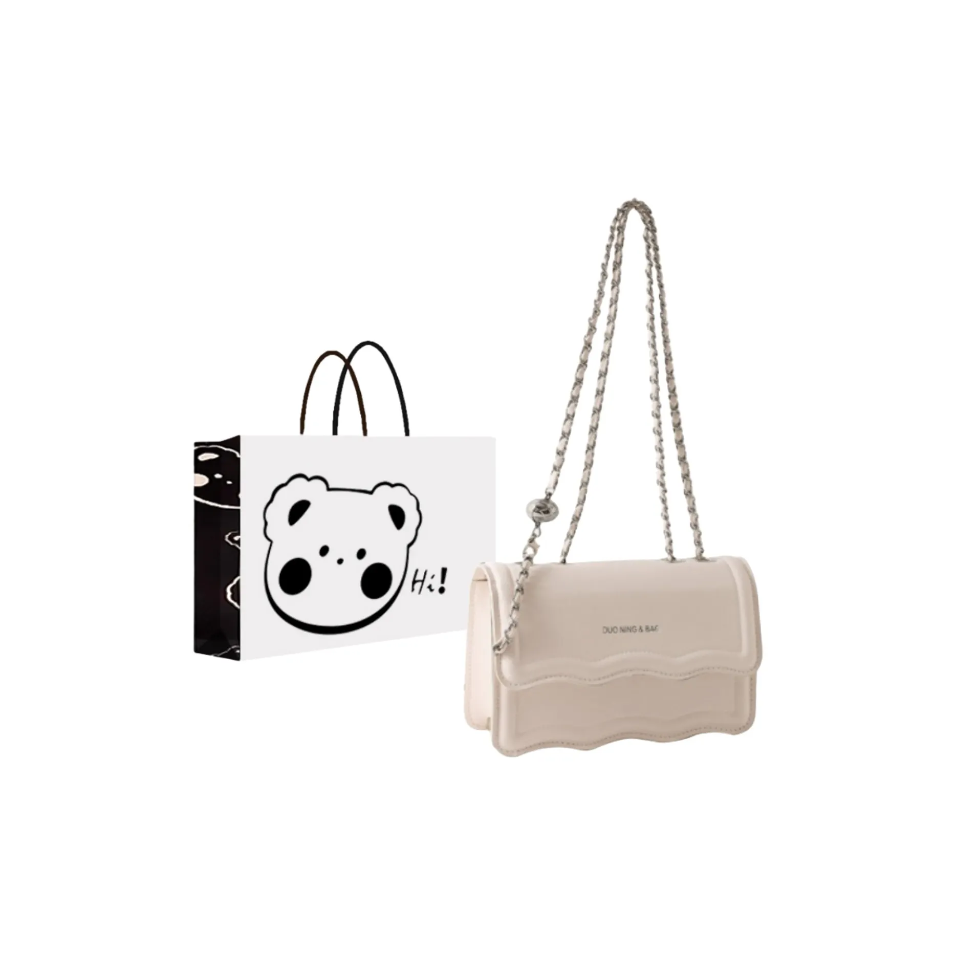 NX DOUGHNUT PU Portable Crossbody Bag, Shoulder Bag Regular Women's White/Black/Green/Pink