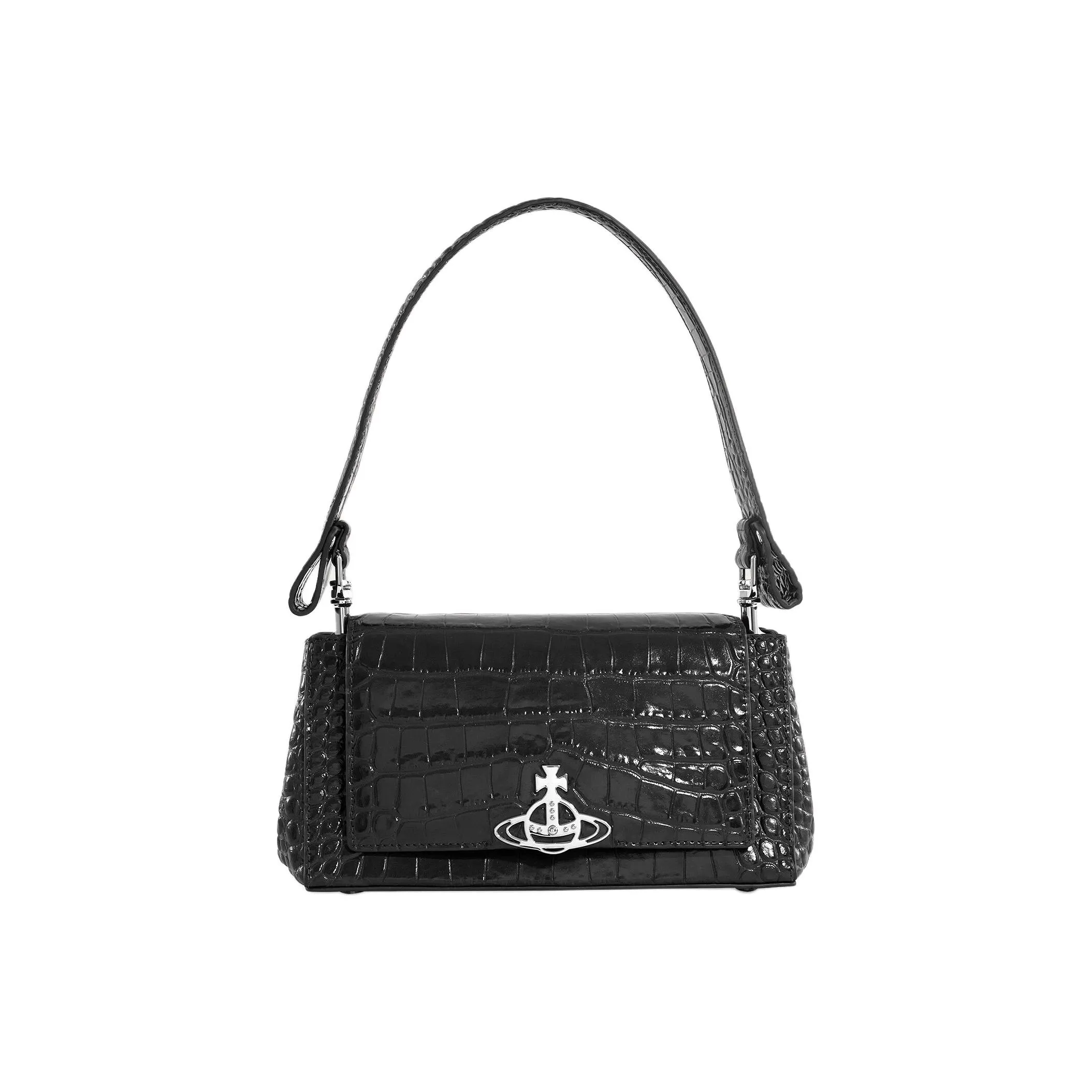 Vivienne Westwood Leather Handbag Shoulder Bag Medium Size Women's Black