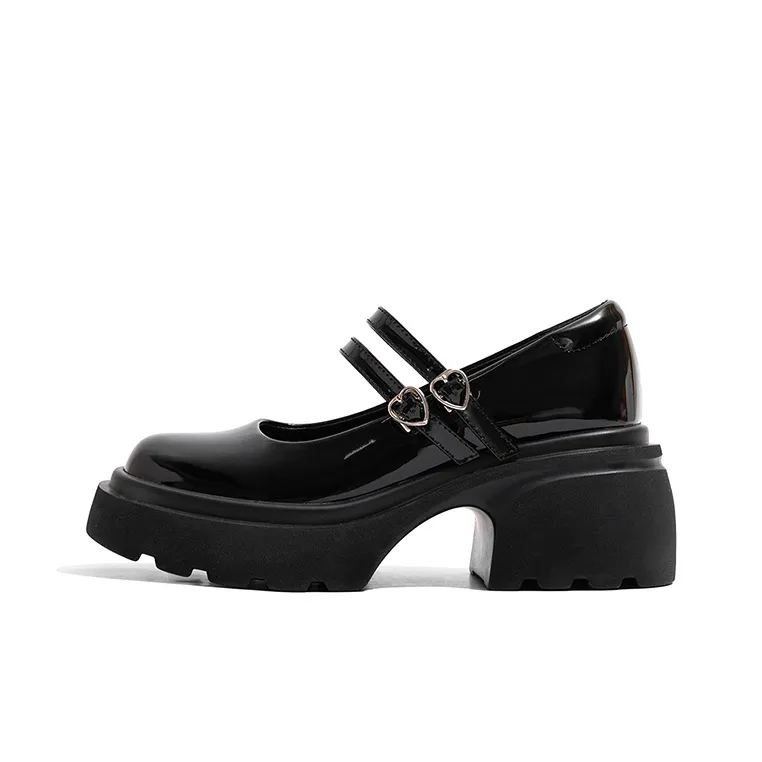 Old Meow Платформа Преппи стиль Мэри Джейн 8 см Женские Черный
