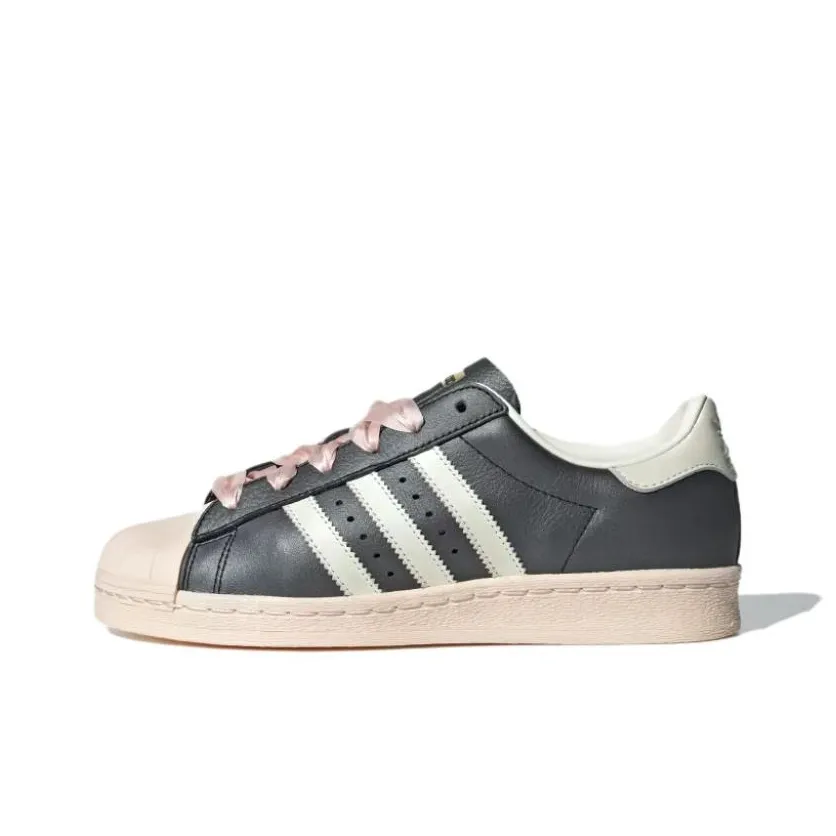 Superstar Women's Adidas Originals 82 'Black Pink Ribbon Laces' Women's