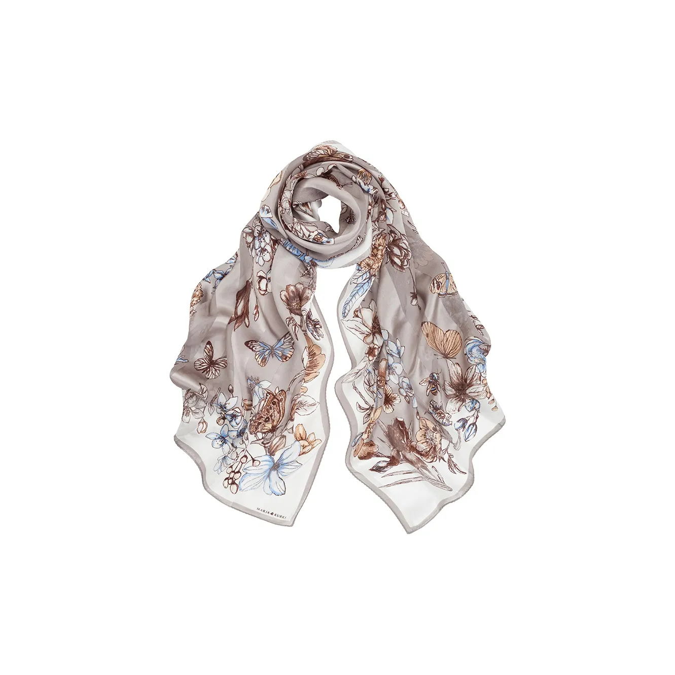 MARJAKURKI Silk Long Scarf Women's