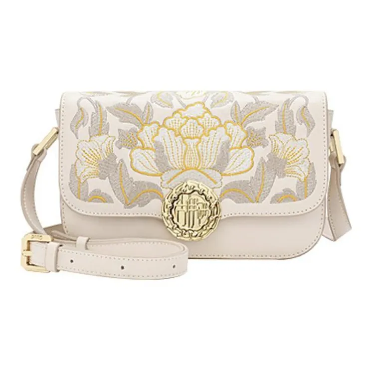 Ancient Yi Xi Коровья кожа Чонсам Большая емкость Сумка через плечо Женская Экрю