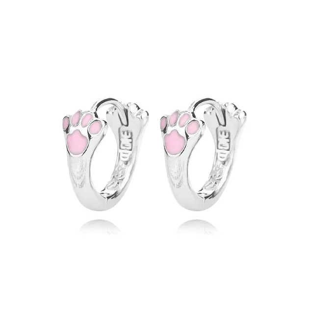 MUYAN Сплав Розовый Кошачья лапа Серьги Женские