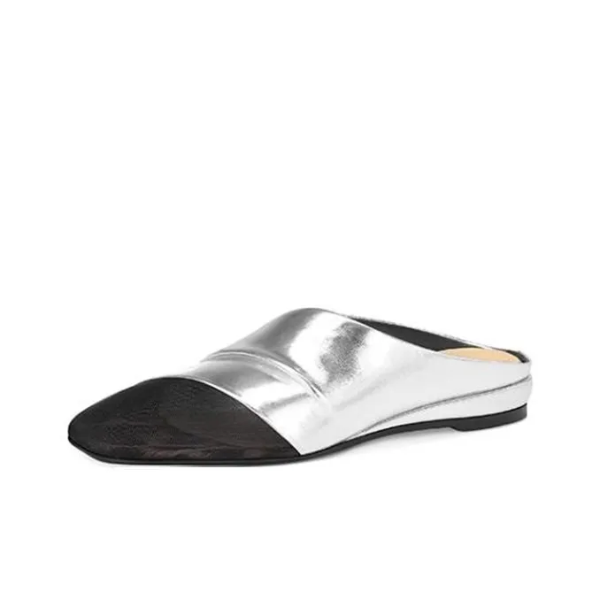 JESSICA SOPHIA Rubber Sole Metal Slip Resistant Abrasion Resistant Closed Toe Slippers Women's Gold
