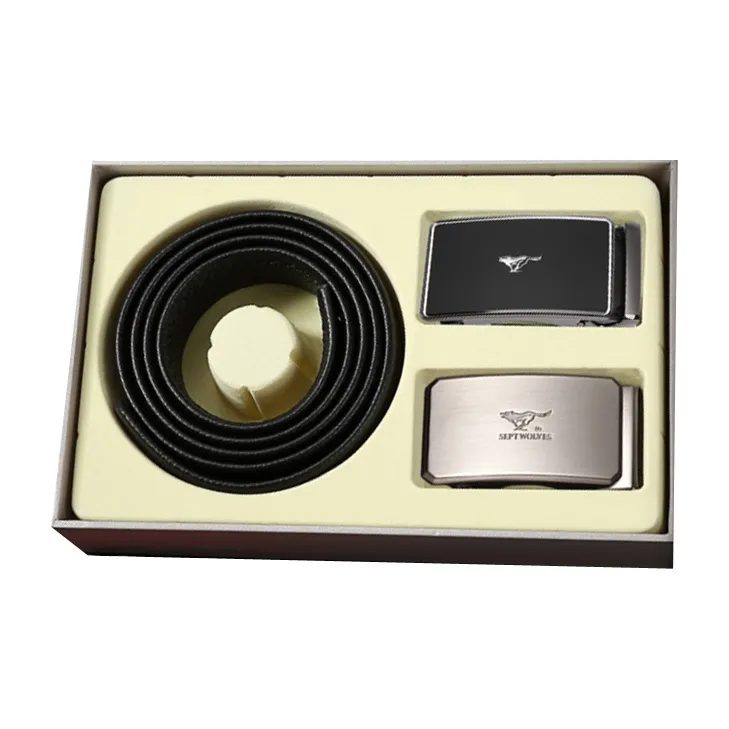 SEPTWOLVES Ritual Inspired Automatic Buckle Business Casual Cow Leather Belts Men's Width 3CM
