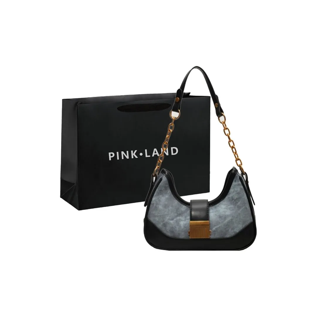 PINK·LAND ПУ (полиуретан) Сумка через плечо с цепью Женская Черный хаки синий коричневый