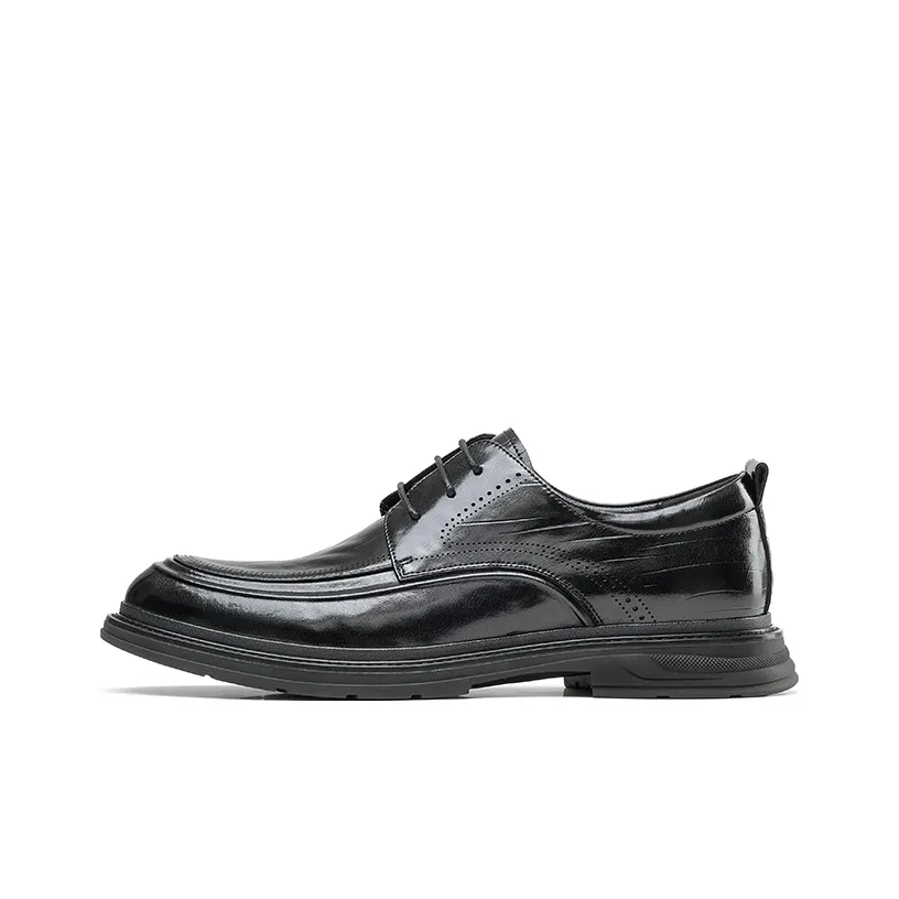 JOSINY Comfortable Wear Resistant Dress Shoes Low Top Men's Black
