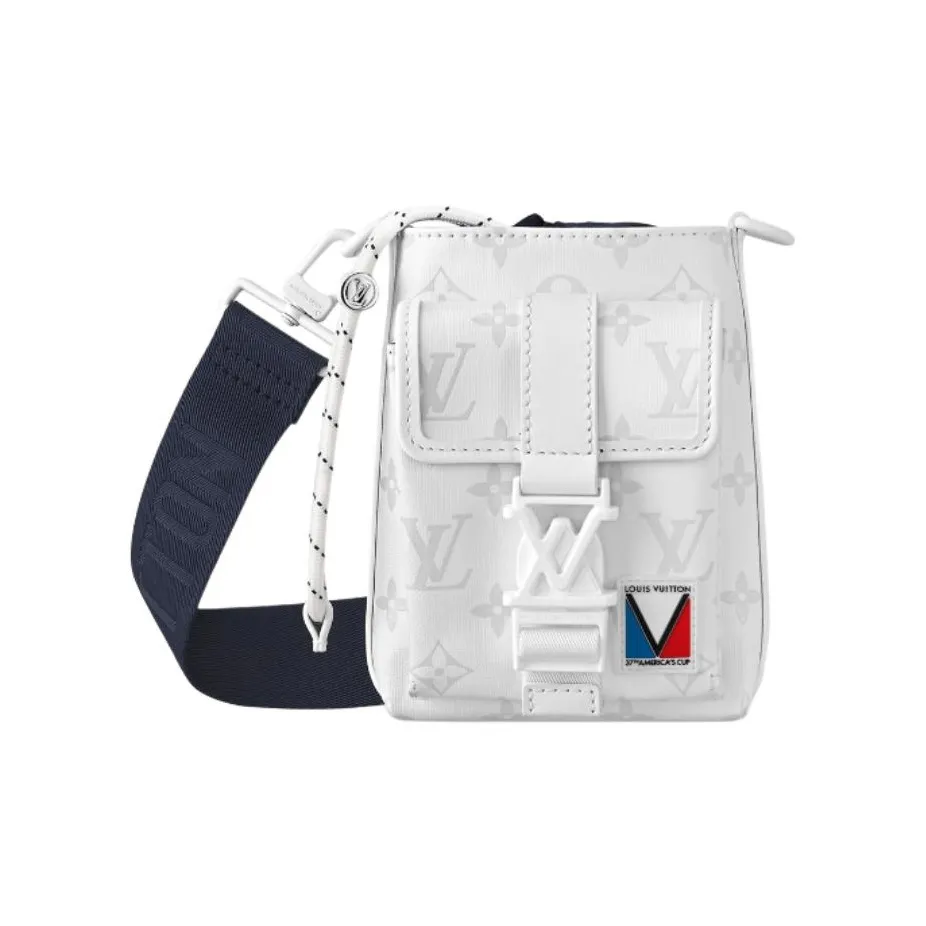 LOUIS VUITTON Copa America Collaboration Leather Trim Shoulder Bag Crossbody Bag Men's White