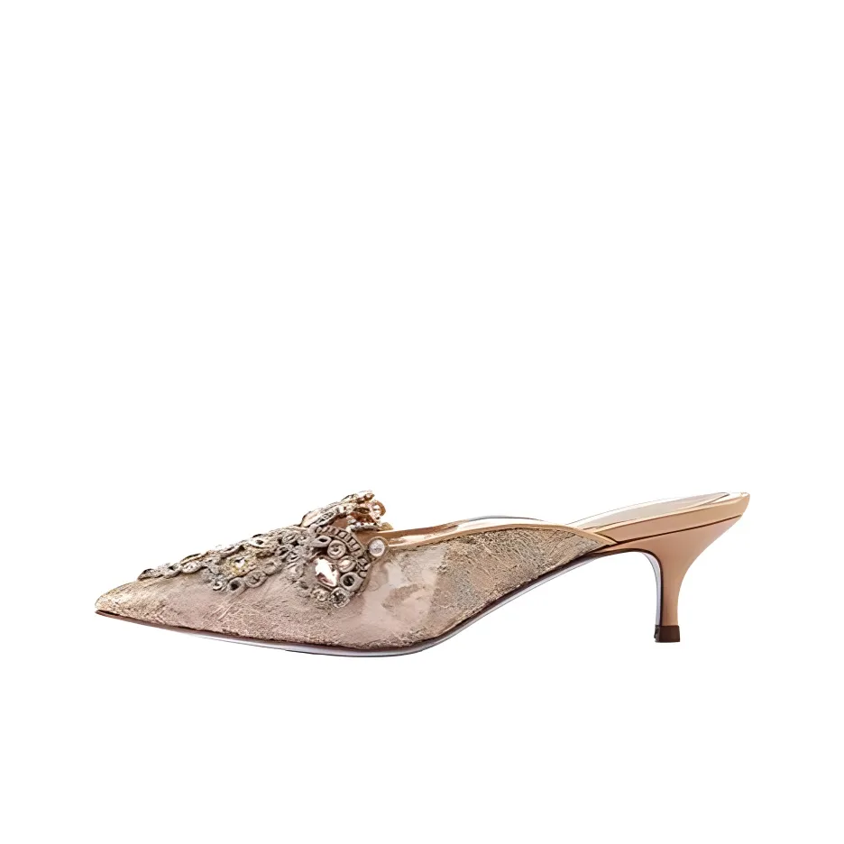 RENE CAOVILLA Veneziana Closed Toe Slippers Women's Gold