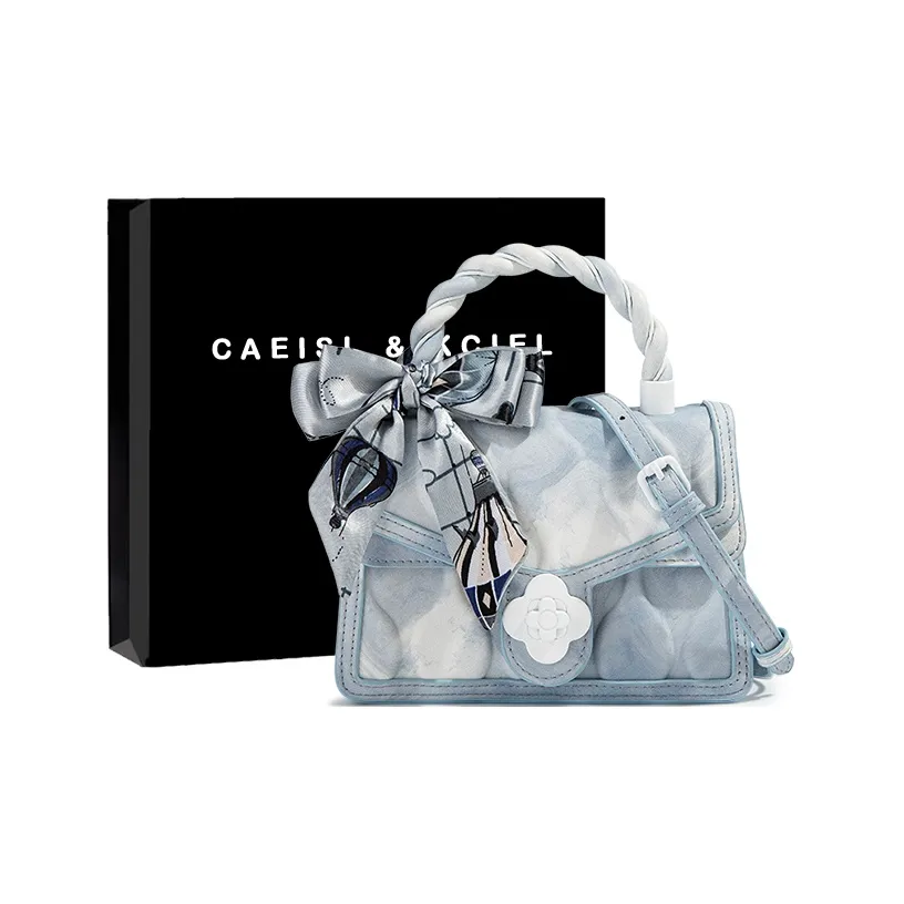 CAEISL&KCIEL Polyurethane With Synthetic Leather Shoulder Bag, Crossbody Bag, Handbag Regular Women's Ink Splatter Blue