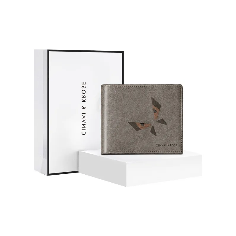 Simvay Clos Синтетическая кожа Кошелек Держатель для карт Клатч Сумка для документов Кошелек Чековая застежка Мужской Серый