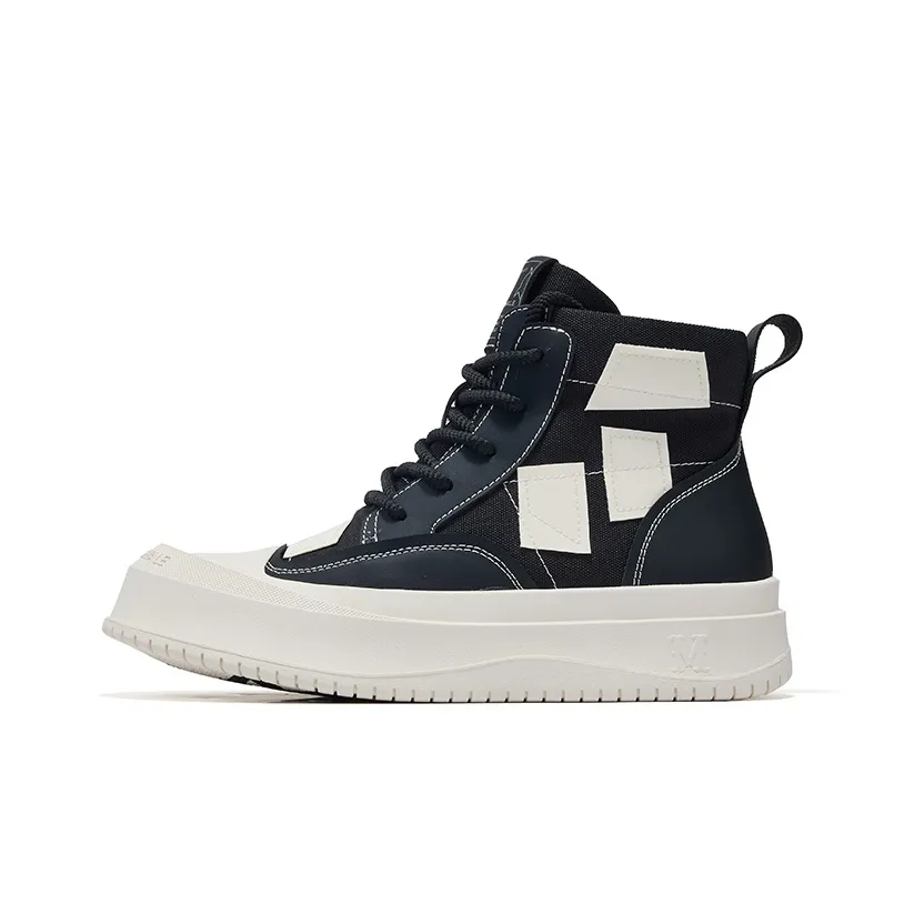 FAIRWHALE Black White Street High Top Canvas Shoes Unisex