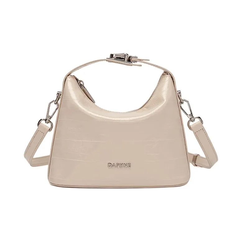 DAPHNE PU Shoulder Bag, Crossbody Bag Medium Size Women's Apricot/Black/Beige Yellow/Silver