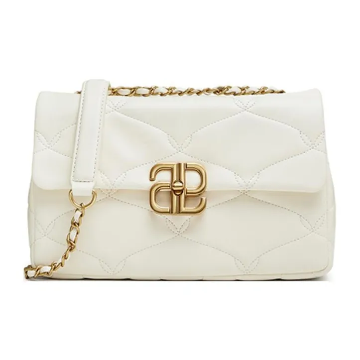 Tata Artificial Leather Shoulder Bag Trumpets Women's Ecru/Black/Apricot