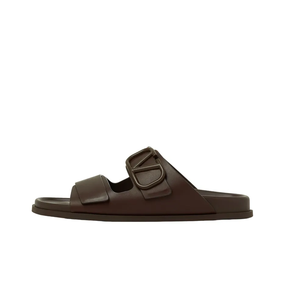 Valentino Vlogo Slide Slippers Men's Brown