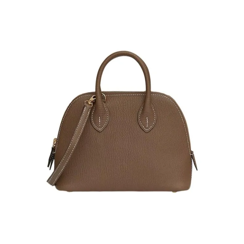 HERMES Bolide Mysore Goat Skin Bowling Bag Shoulder Bag Crossbody Bag Handbag Mini Women's Elephant Gray