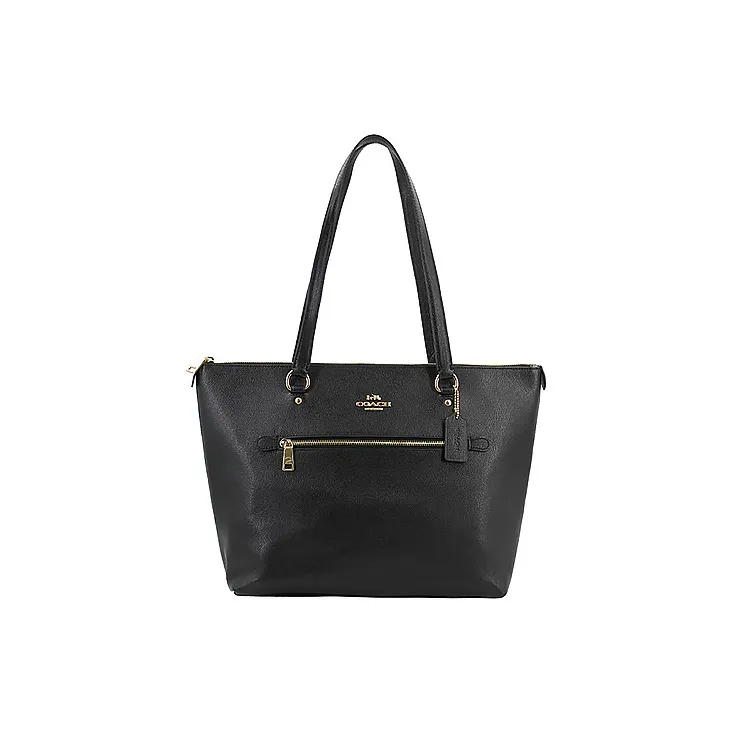 COACH Gallery Leather Tote Bag, Shopping Bag, Handbag, Shoulder Bag Women's Black