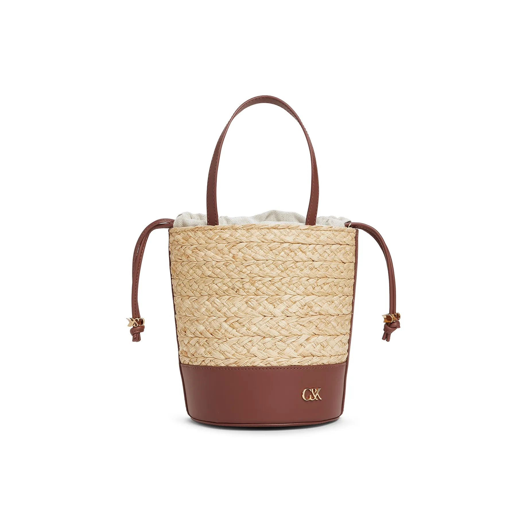 CHARLES KEITH Коровья кожа Ведрообразная сумка Сумка через плечо Сумка среднего размера Женская Коричневый Бежевый