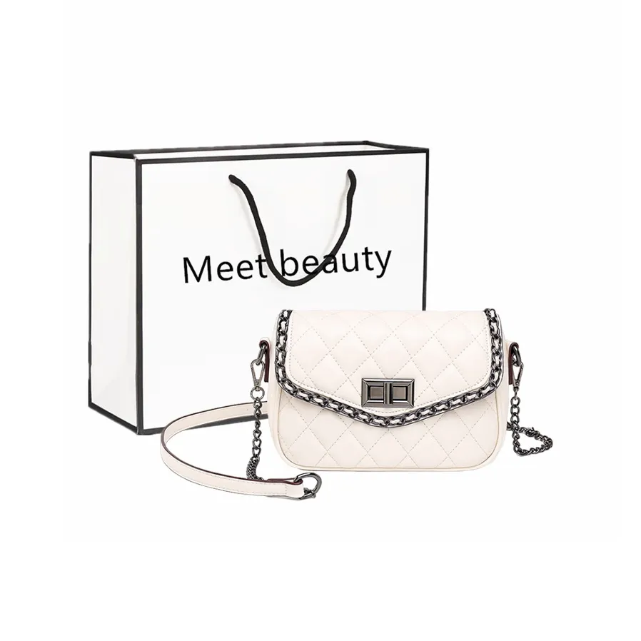 Fitchell ПУ (полиуретан) CHANEL Inspired Сумка через плечо Сумка на плечо Женская Черный Экрю