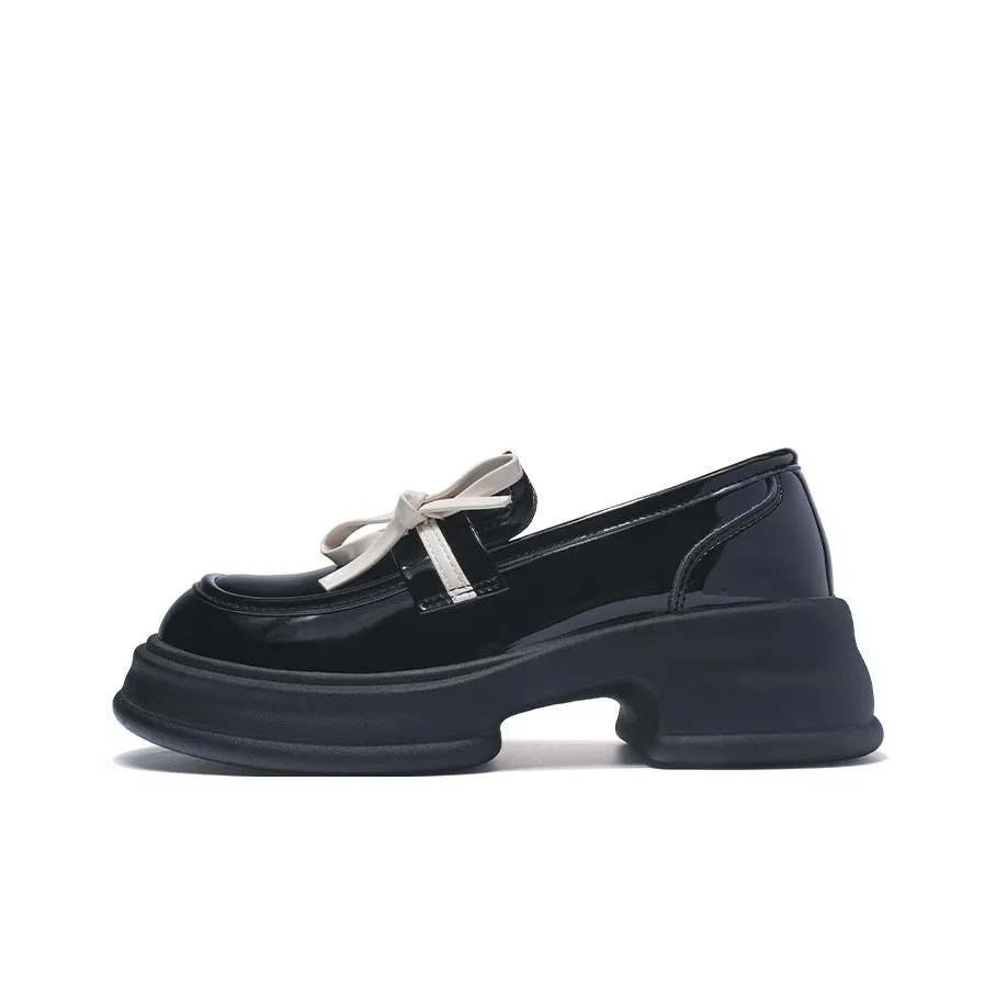 La Chapelle Loafers Medium Heel Platform Women's Black